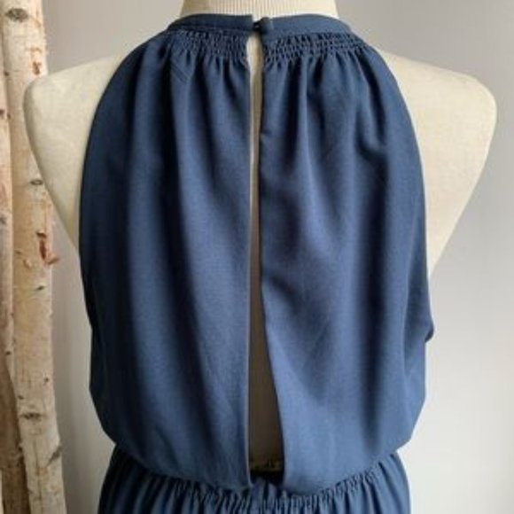 Aritzia Wilfred Effet Dress in Summer Night Navy Blue - Picture 3 of 4